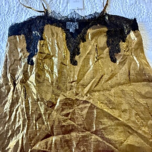 cami nyc metallic gold and black top - Picture 2 of 4